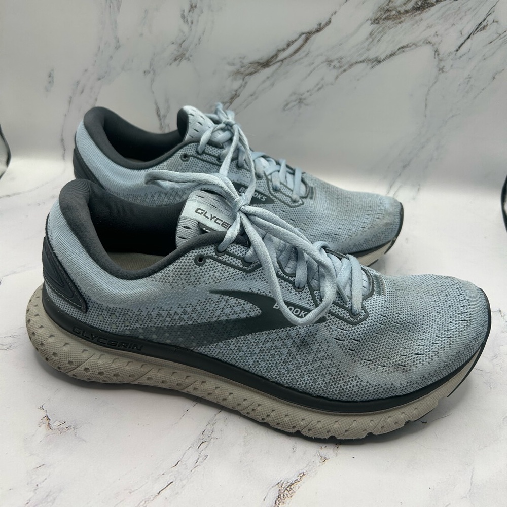 Brooks Glycerin 18 Running Shoe Women’s Size 8.5 Blue Gray Athletic Sneakers
